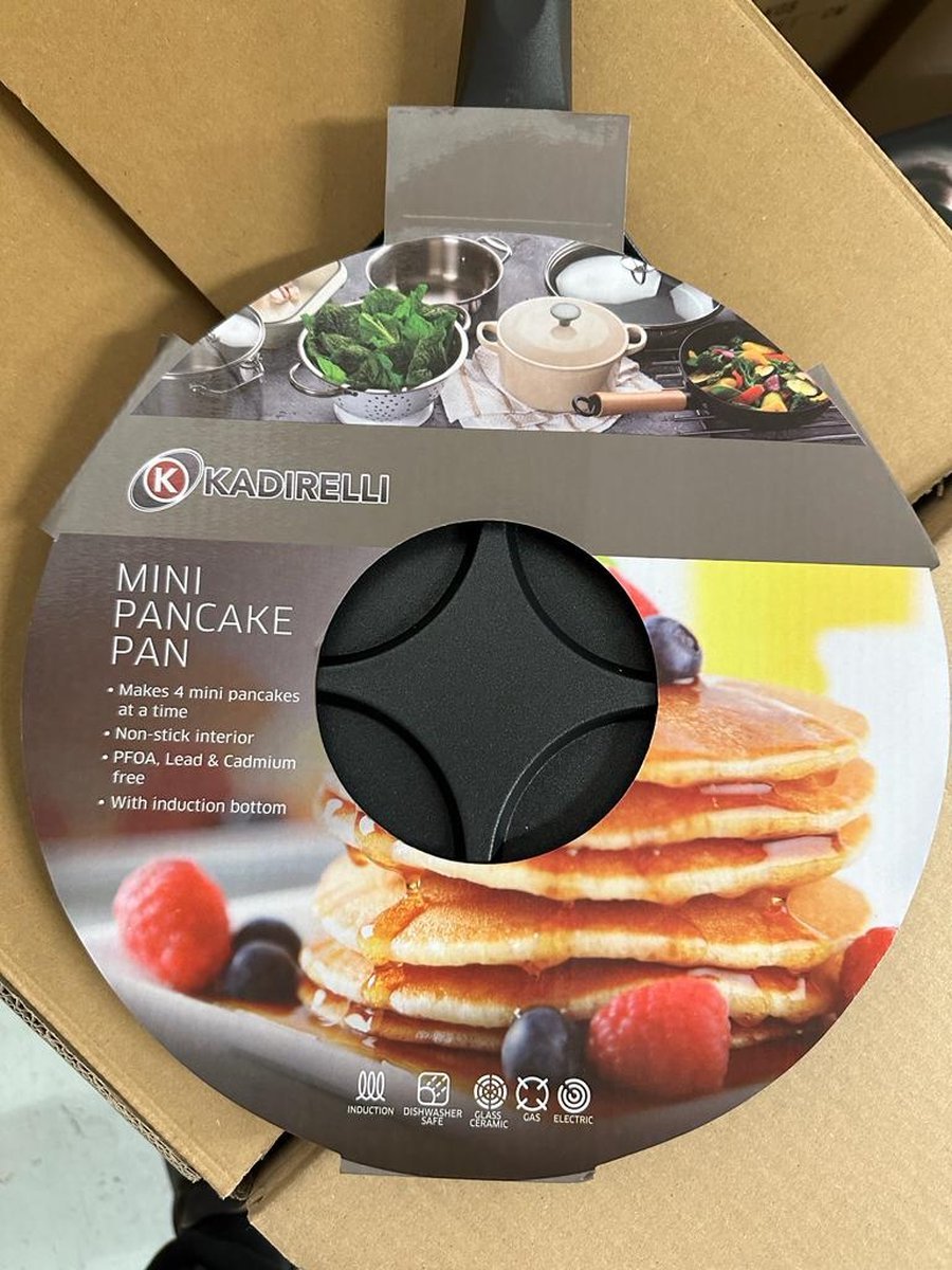 Kadirelli Pancake Pan - 26cm - 4 Kop - Pannenkoekenpan - Pancake Maker - Inductie - TEKZEN