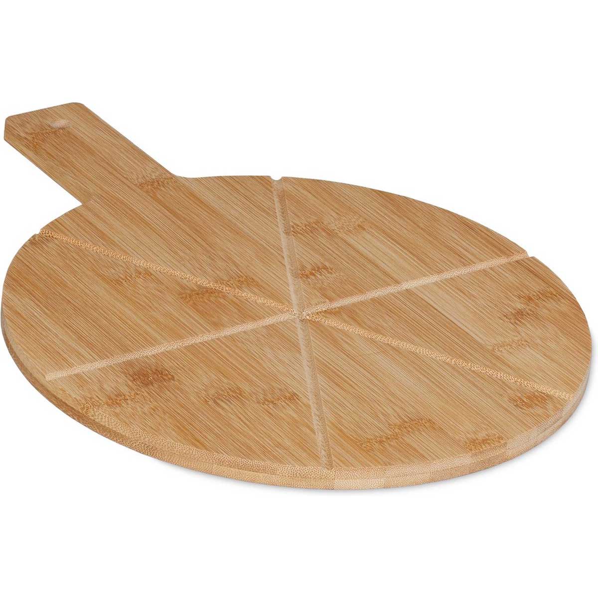Kadirelli Pizzaplank met Pizzasnijder – Bamboe – 34 cm – Serveerplank met Handvat pizzaplank productafbeelding 2