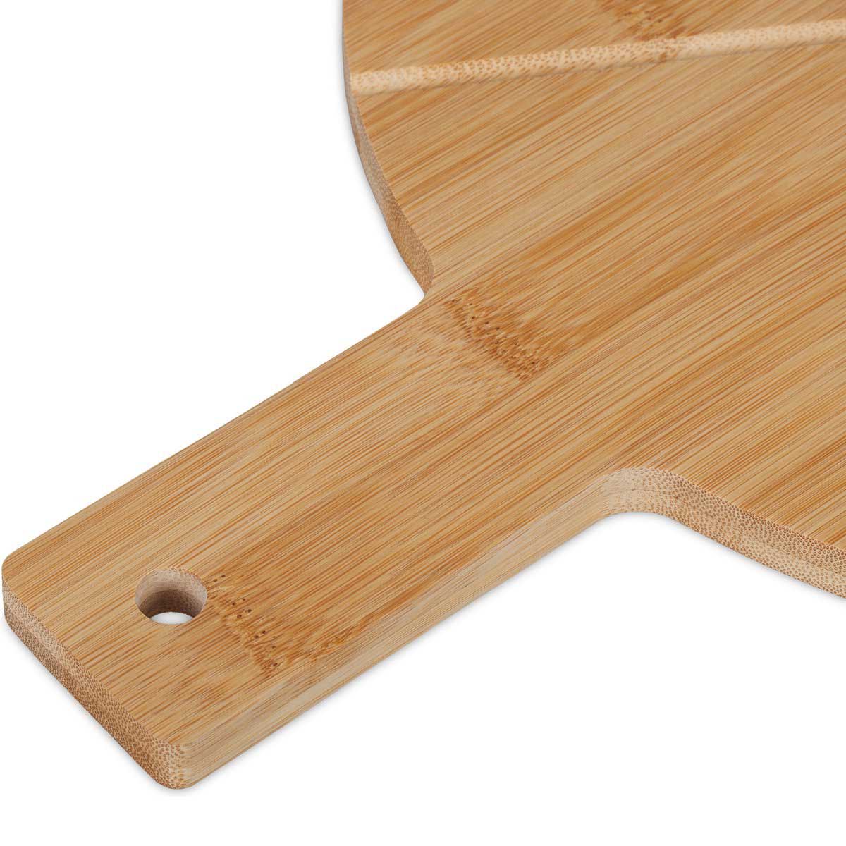 Kadirelli Pizzaplank met Pizzasnijder – Bamboe – 34 cm – Serveerplank met Handvat pizzaplank productafbeelding 5