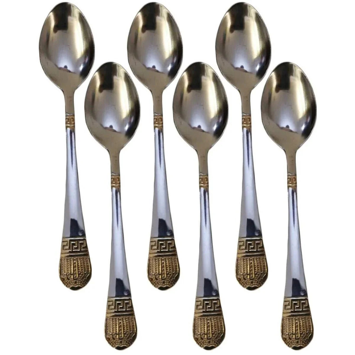 Kadirelli Tafellepel - Set van 12 - Lepels - Soeplepels - Zilver/Goud - TEKZEN