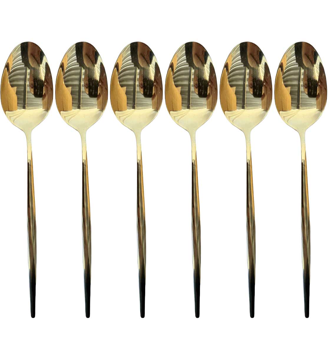 Kadirelli Tafellepel - Set van 12 - RVS lepels - Soeplepels - Goud - TEKZEN