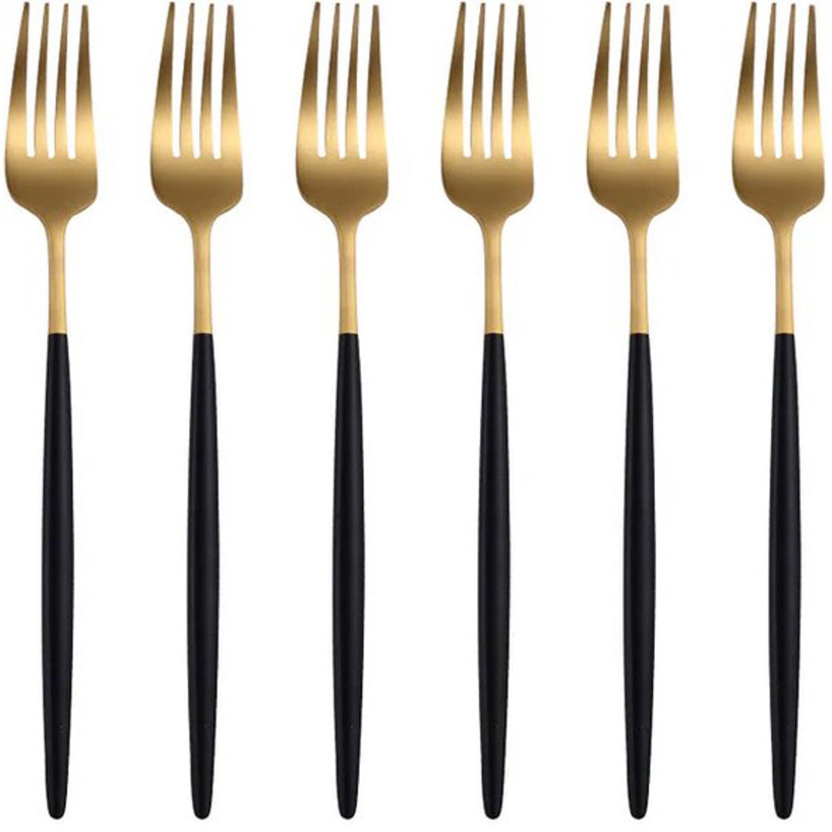 Kadirelli Tafelvork - Set van 12 - RVS Vorken - Vork - Goud/Zwart - TEKZEN