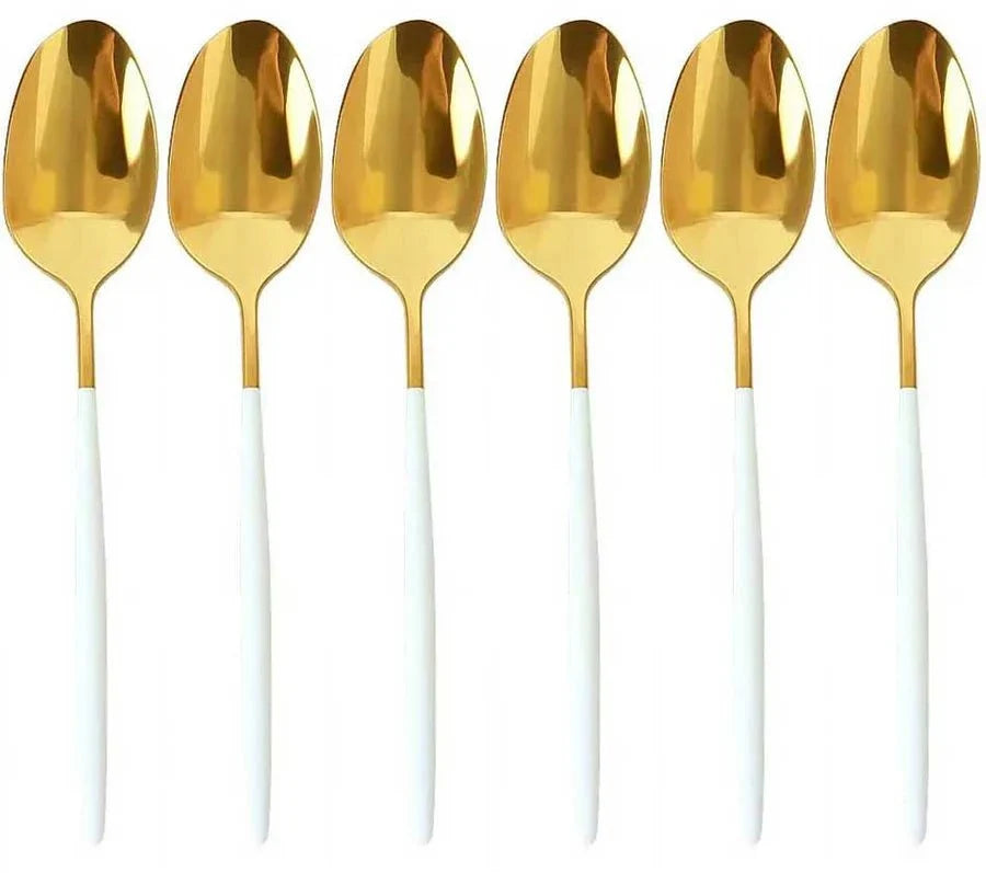 Kadirelli Theelepels - 12 - delig - Goud/Wit - Theelepel - TEKZEN
