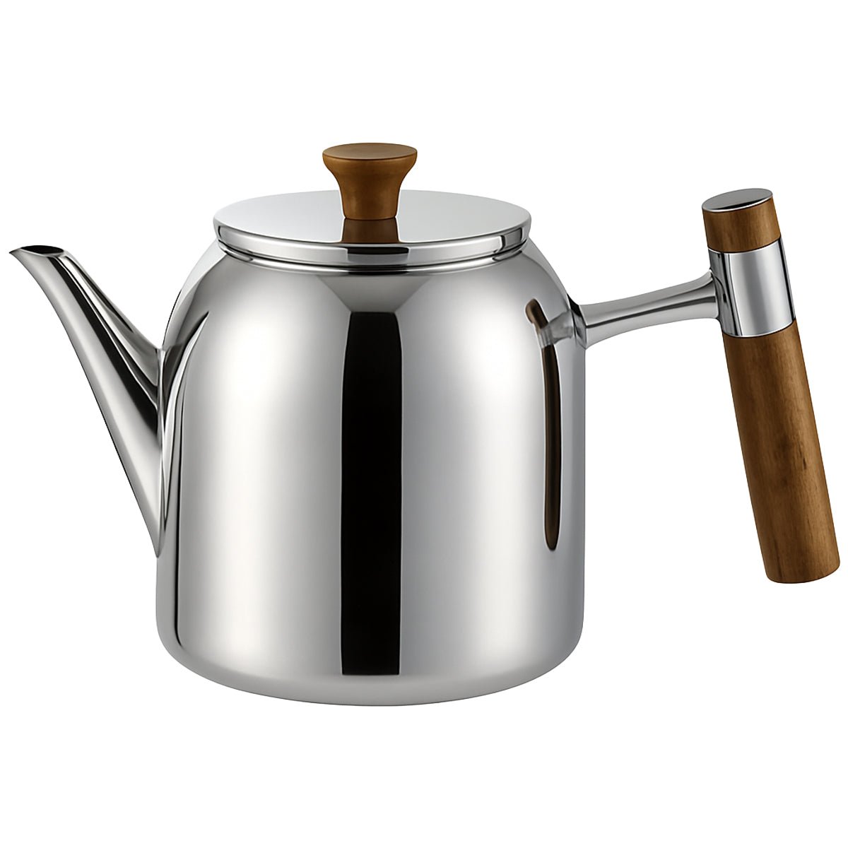 Kadirelli Theepot met Houten Handvat - 0.90L - RVS - Zilver - Inductie - TEKZEN