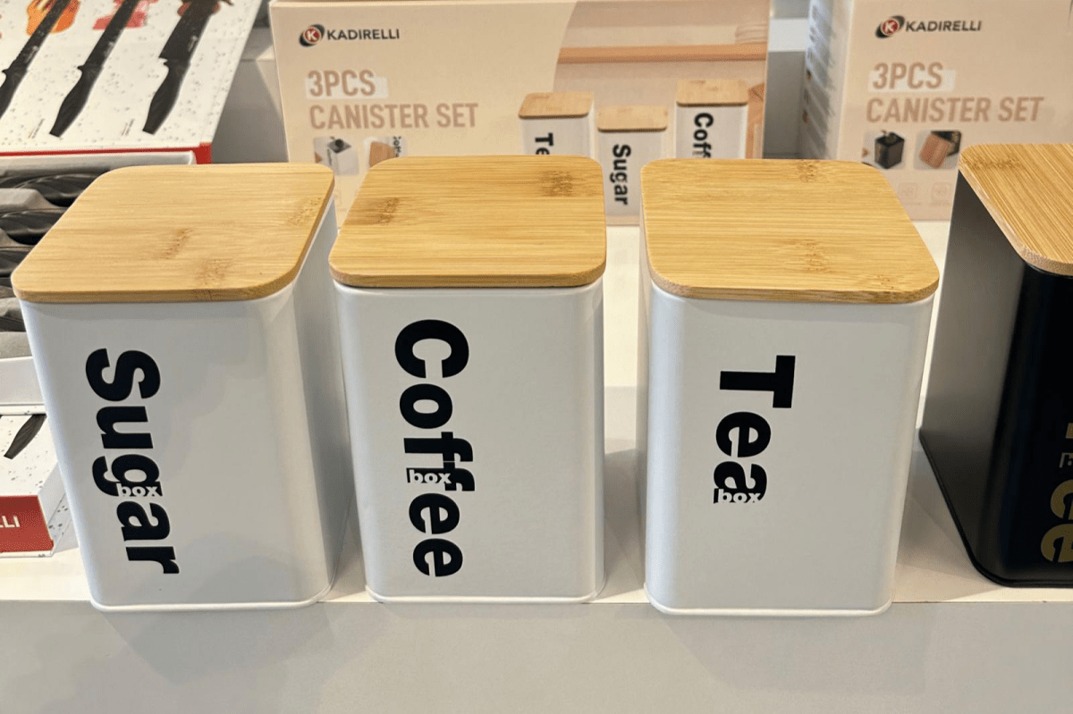 Kadirelli Voorraadbussen met Bamboe deksel - Koffie, Thee en Suiker - TEKZEN