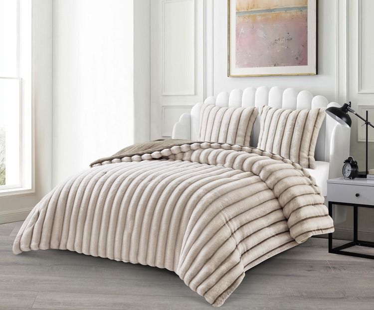 Lavella Peri Bedsprei Set 3 - delig - Taupe - 250x235cm - TEKZEN