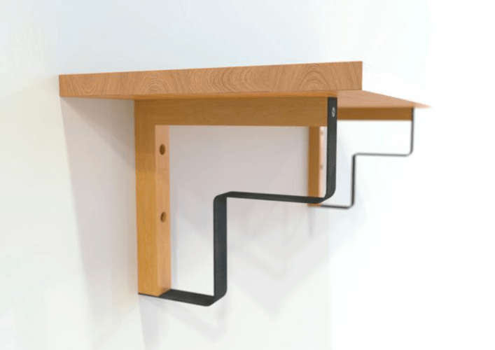 Maclean Plankdrager L - Vorm - 2 stuks - 202 x 202mm - Hout / Metaal - Zwart - Plankdragers - TEKZEN