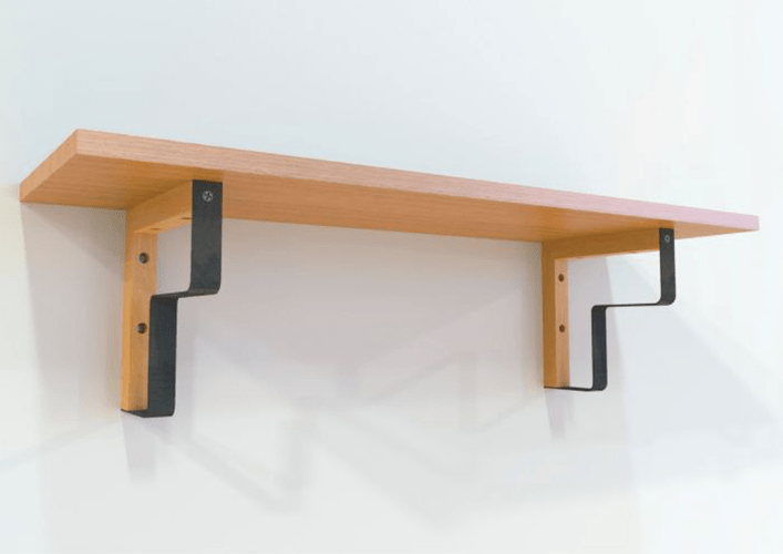 Maclean Plankdrager L - Vorm - 2 stuks - 202 x 202mm - Hout / Metaal - Zwart - Plankdragers - TEKZEN