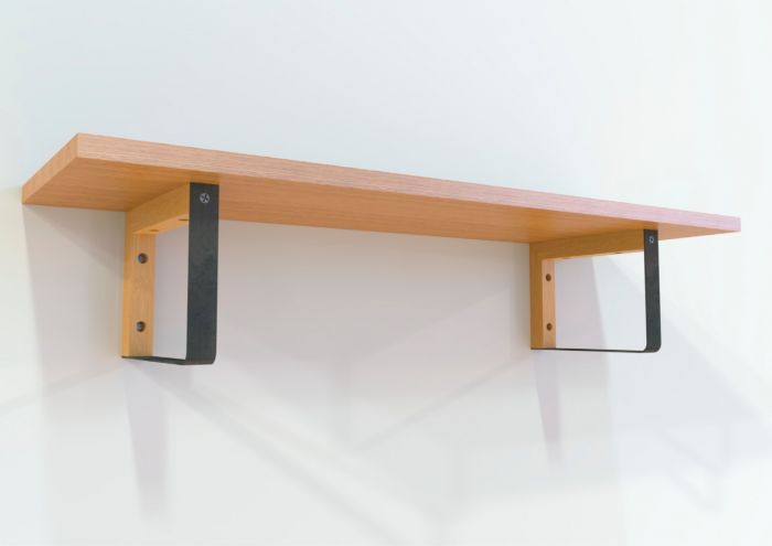 Maclean Plankdrager Rechthoek - 2 stuks - 152 x 202mm - Hout / Metaal - Zwart - Plankdragers - TEKZEN