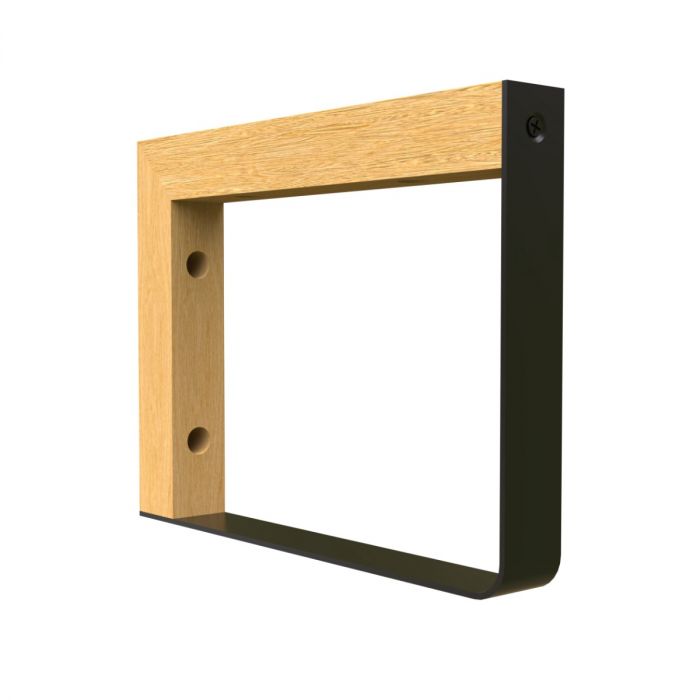 Maclean Plankdrager Rechthoek - 2 stuks - 152 x 202mm - Hout / Metaal - Zwart - Plankdragers - TEKZEN