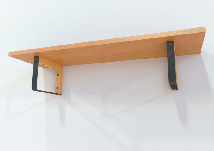 Maclean Plankdrager Rechthoek - 2 stuks - 152 x 202mm - Hout / Metaal - Zwart - Plankdragers - TEKZEN