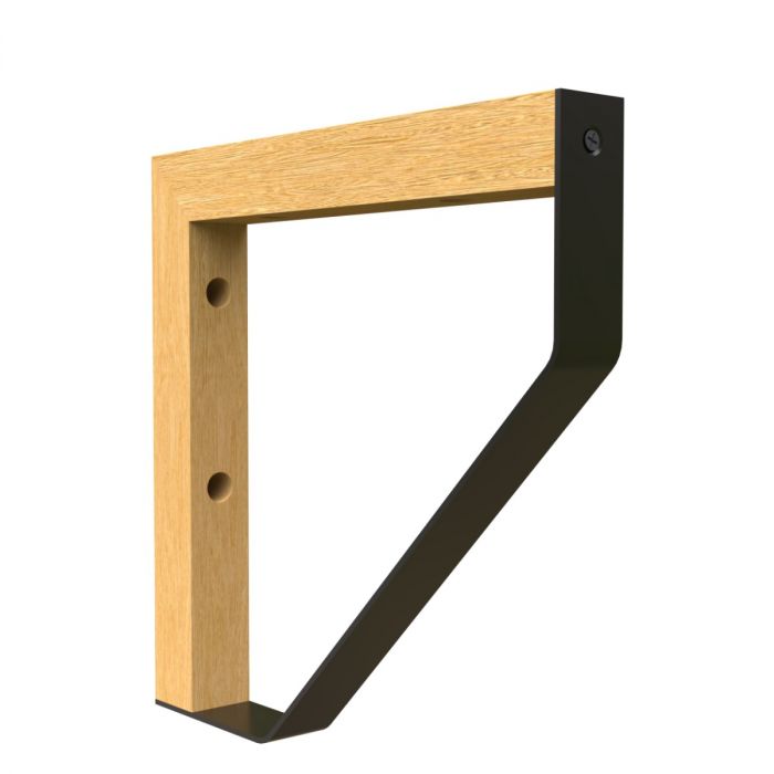 Maclean Plankdrager Spec. Driehoek - 2 stuks - 202 x 202mm - Hout / Metaal - Zwart - Plankdragers - TEKZEN