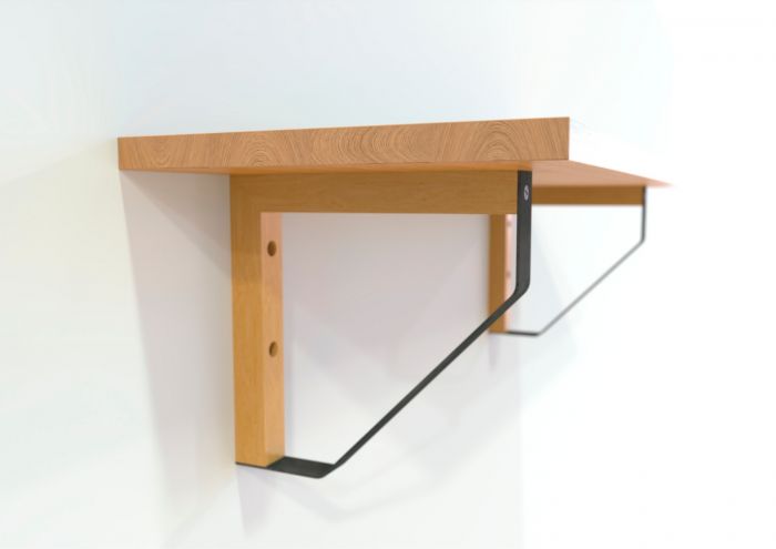 Maclean Plankdrager Spec. Driehoek - 2 stuks - 202 x 202mm - Hout / Metaal - Zwart - Plankdragers - TEKZEN