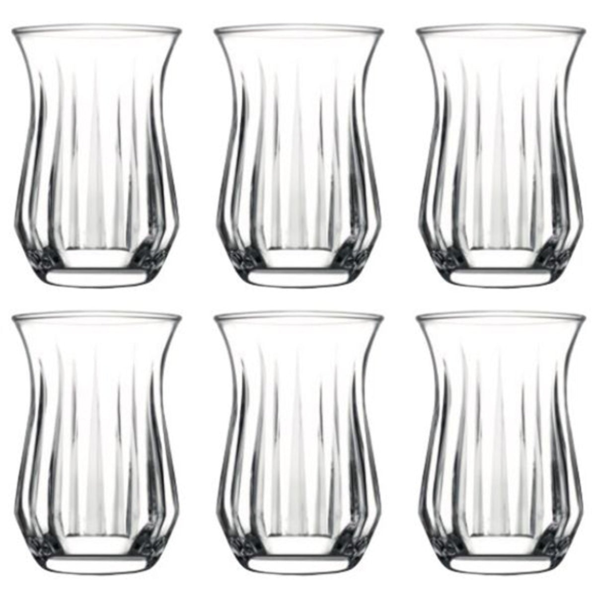 MONOO Diamonds - Turkse Theeglazen - Set van 6 - 155ml - Çay Bardağı - TEKZEN