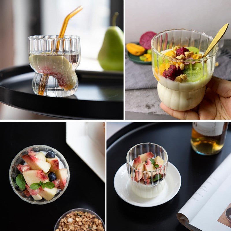 MONOO Ribbelglas - 2 Stuks - 260ml - TEKZEN