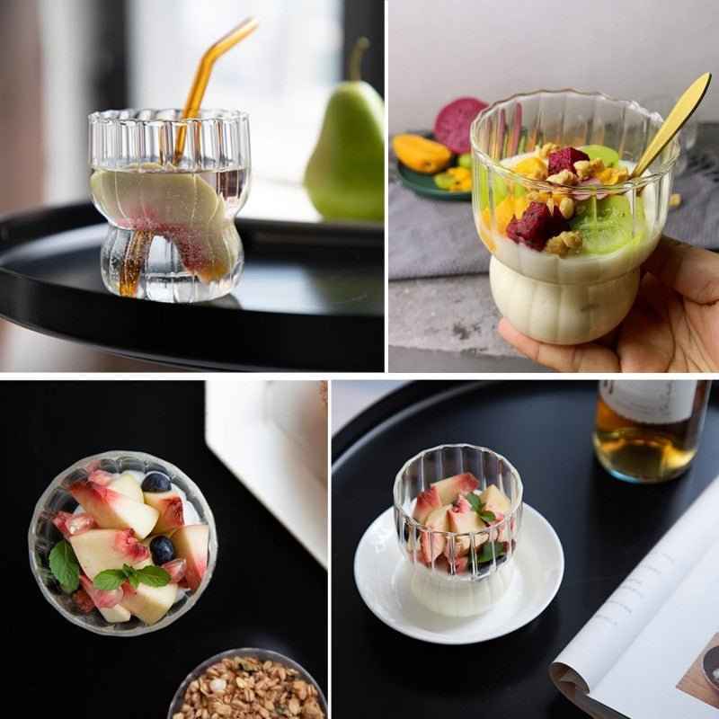 MONOO Ribbelglas - 2 Stuks - 260ml - TEKZEN