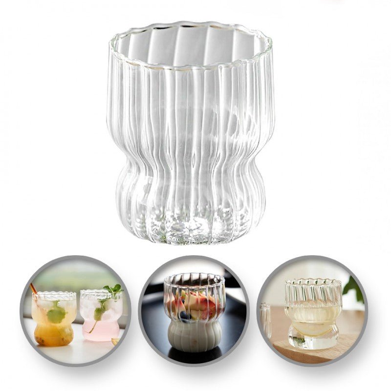 MONOO Ribbelglas - 2 Stuks - 260ml - TEKZEN