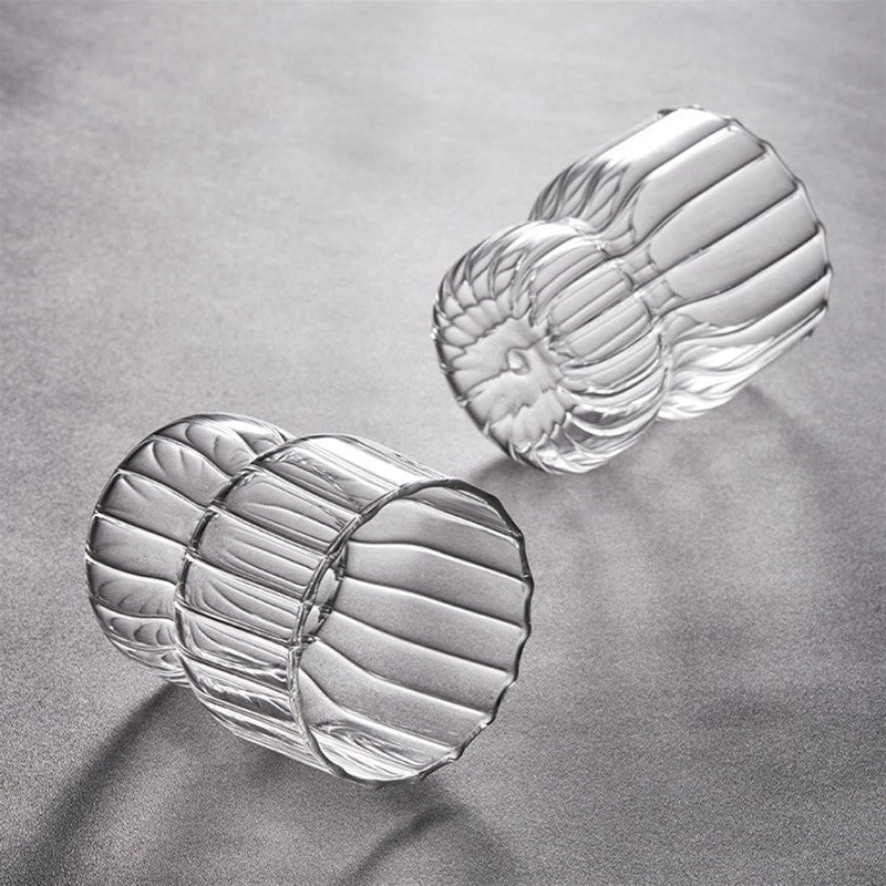 MONOO Ribbelglas - 2 Stuks - 260ml - TEKZEN