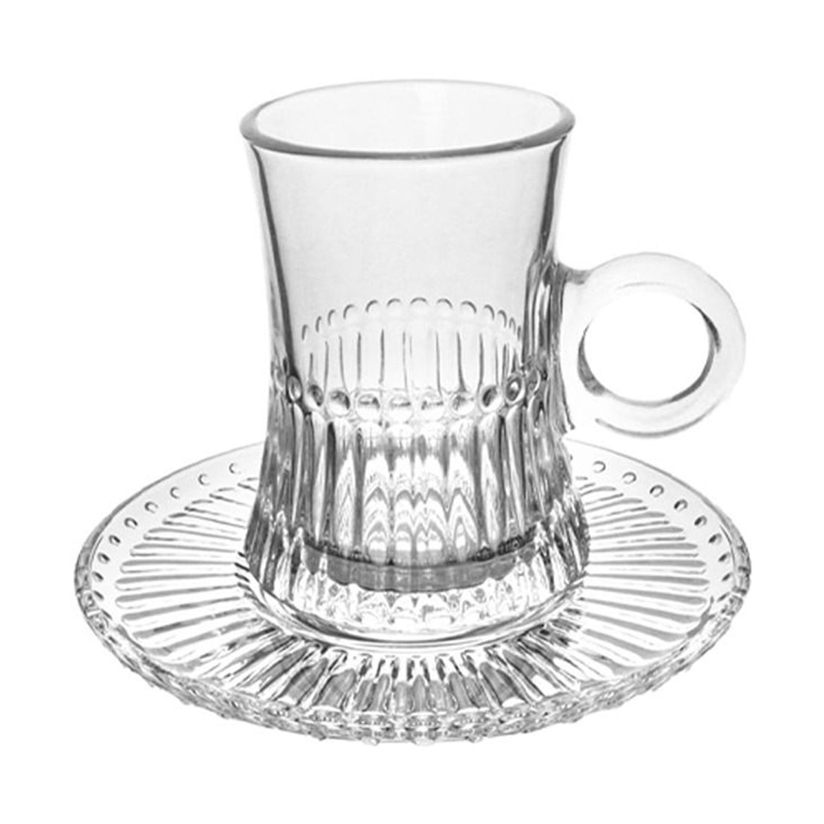 MONOO Turkse Theeglazen met Schoteltje - 125ml - Set van 12 - TEKZEN