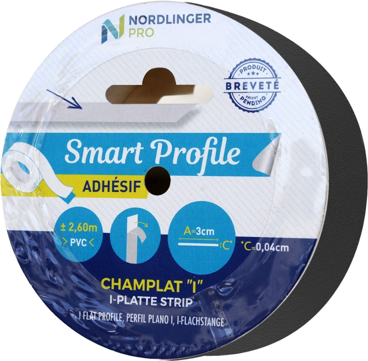 Nordlinger Pro Smart Profile platte strip zwart PVC 3cm/2,6m - TEKZEN