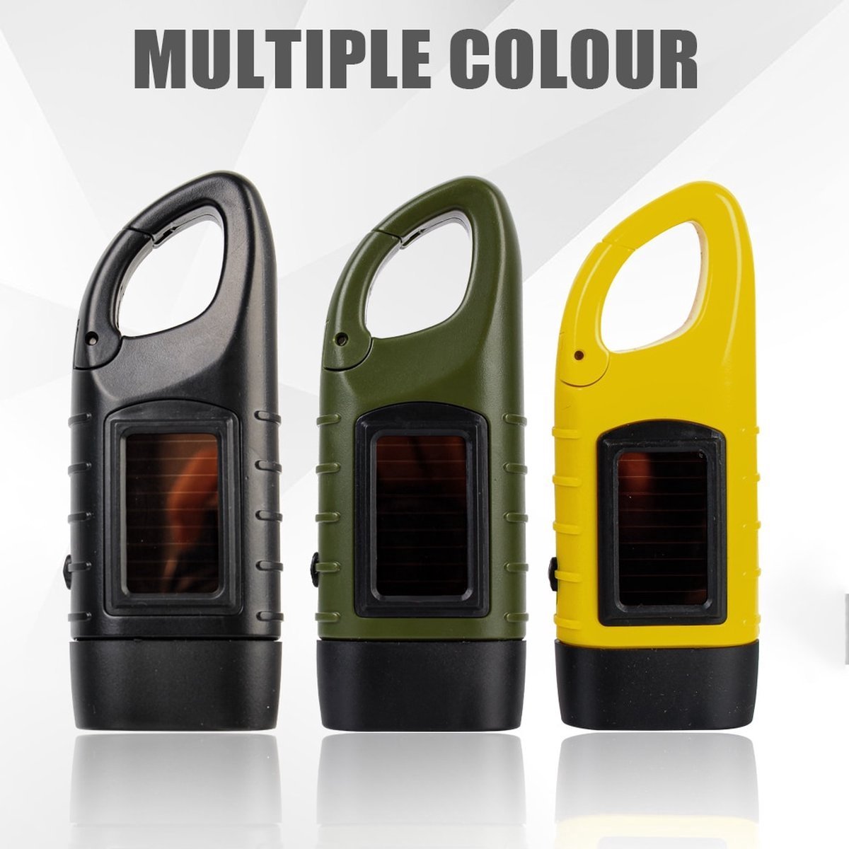Verk Group Zonne - en Dynamo - zaklamp met 3 LED’s – Handmatig en Zonne - energie Aangedreven - Geel - TEKZEN