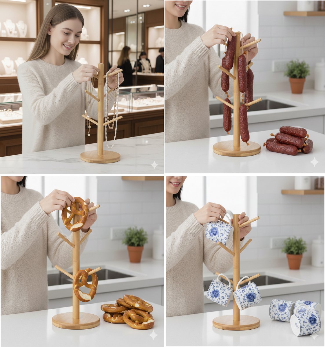 Cheffinger Glazenhouder - Bamboe - Voor 6 Glazen