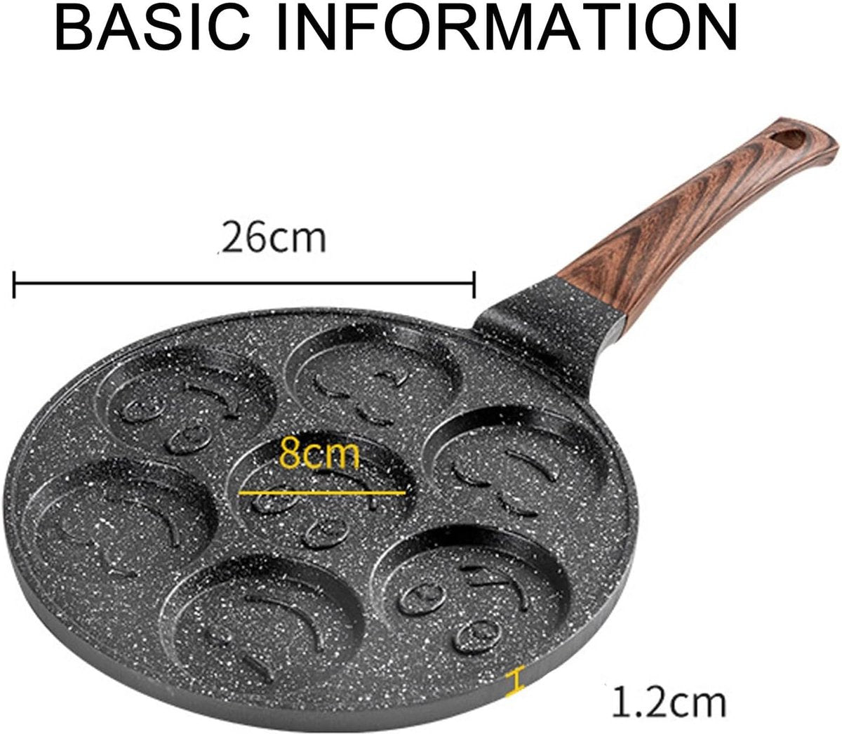 Platinum Pancake Pan - 26cm - Emoji Pannenkoekenpan - Pancake met Smiley
