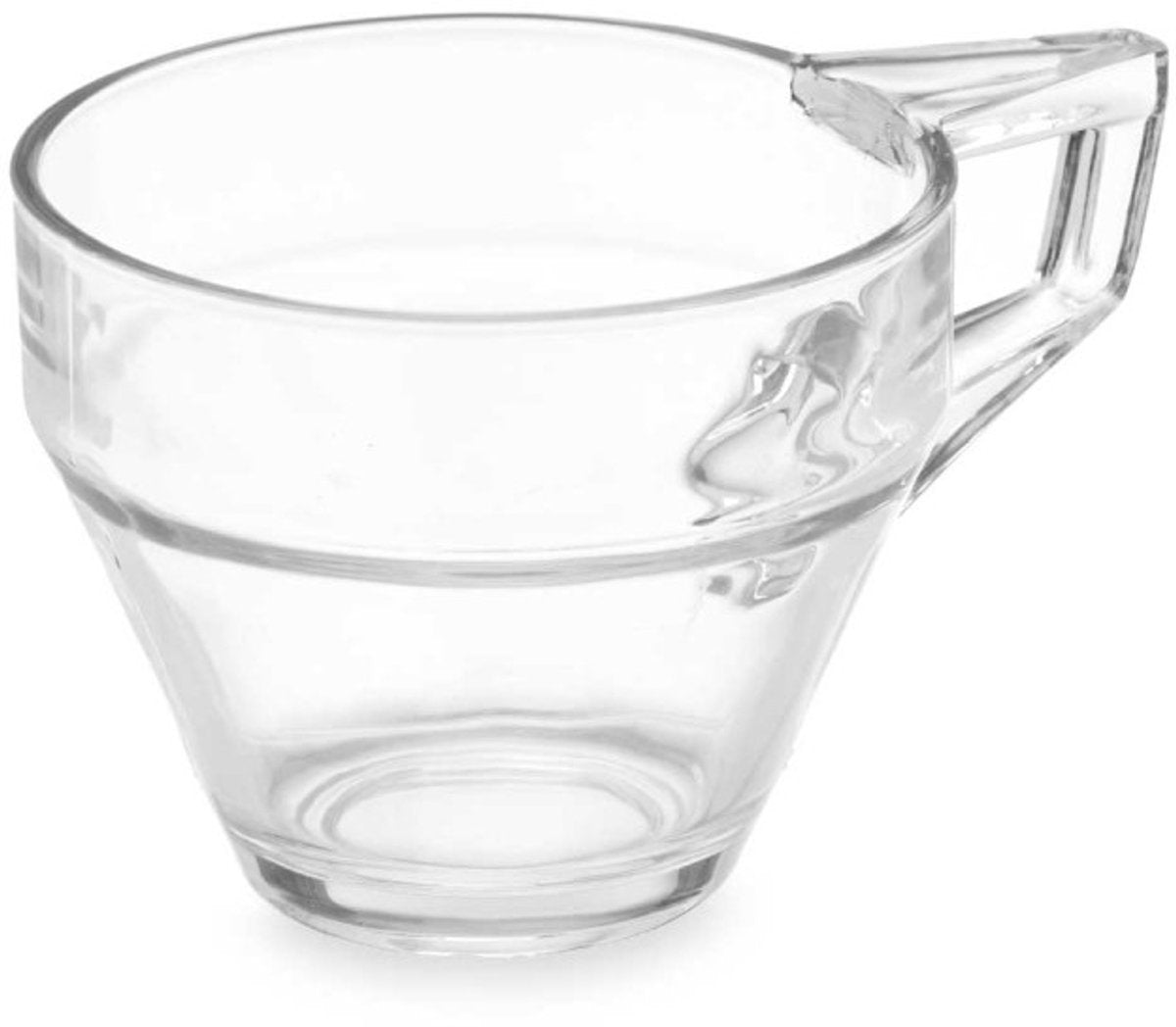 Vivalto Latte Koffieglas met Oor - Set van 6 - 200ml - Theeglas - Koffieglazen - Theeglazen