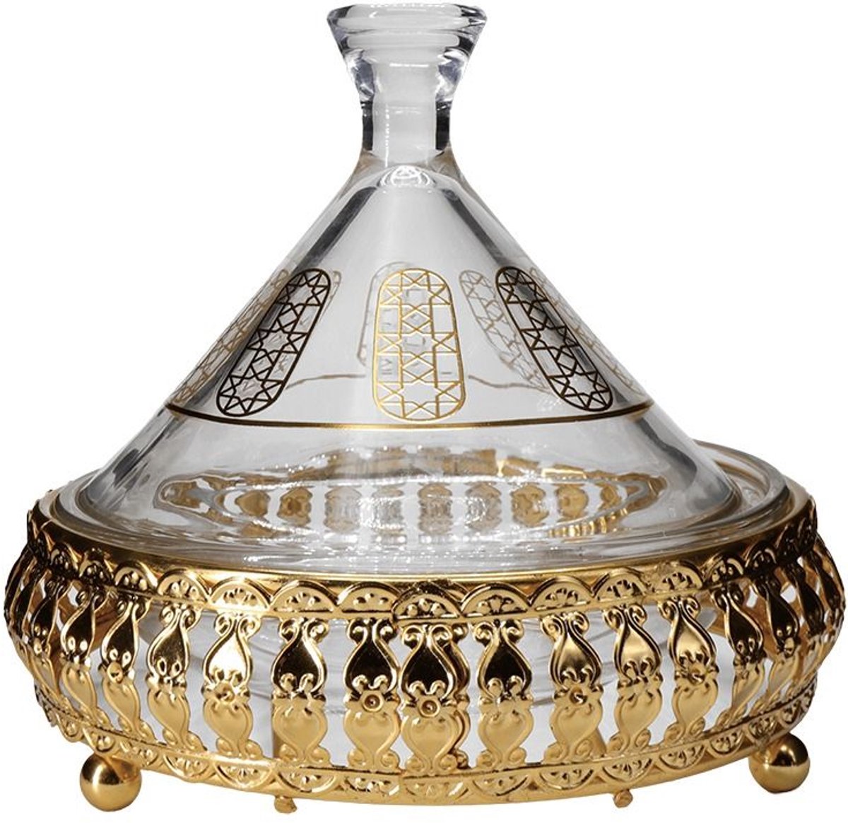 Bricard Almeria Amuseschaaltje - Set van 2 - Mini Tajine Schaaltjes met Deksel - Ø15cm - Goud