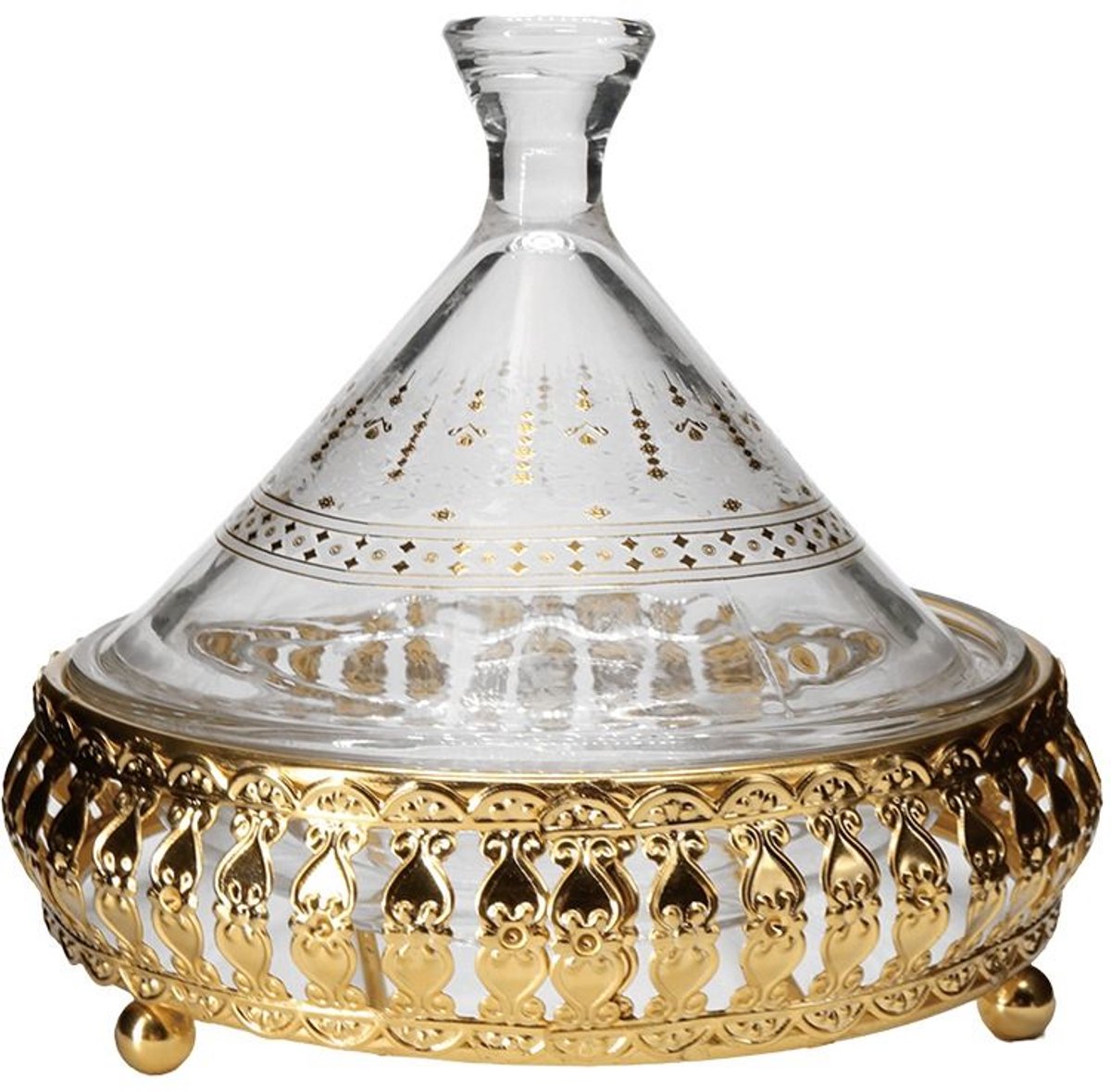Bricard Almeria Amuseschaaltje - Set van 2 - Mini Tajine Schaaltjes met Deksel - Ø15cm - Goud