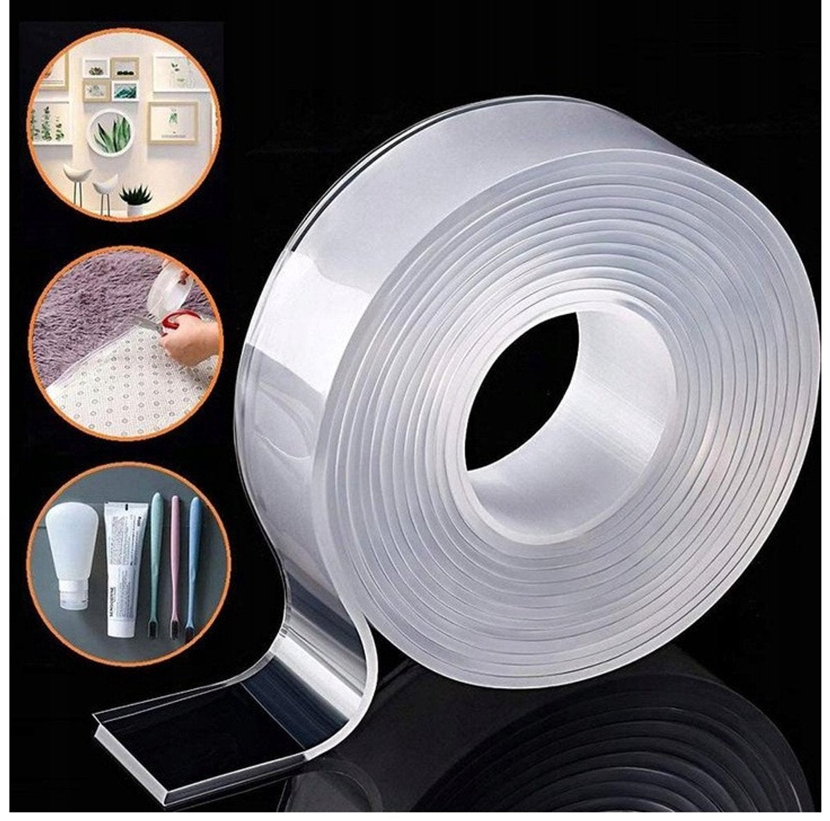 Hauskraft Nano Tape - Dubbelzijdige Tape - 3cm x 3m - Transparante Dubbelzijdige Plakband