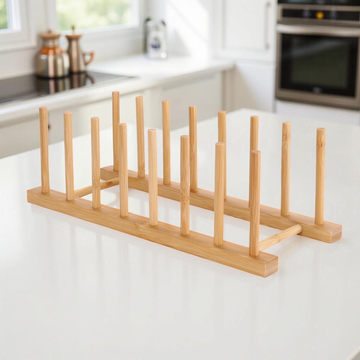 Cheffinger Afdruiprek - Bamboe - Bordenrek - Bordenhouder