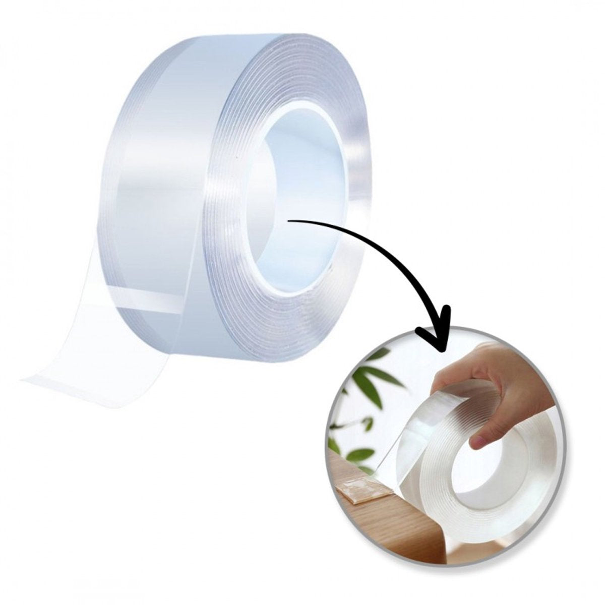 Hauskraft Nano Tape - Dubbelzijdige Tape - 3cm x 3m - Transparante Dubbelzijdige Plakband