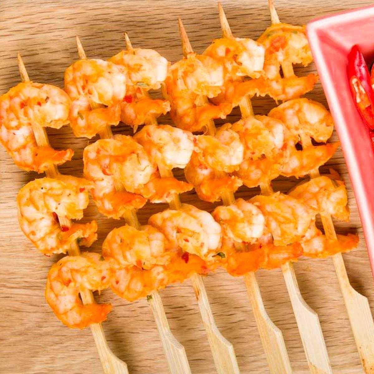 Kadirelli Bamboe Barbecue Skewers 15cm - Set van 50 Stuks - Houten Kebab Stokjes - Voor Grillen van Cocktails, Fruit, Burgers en Marshmallows