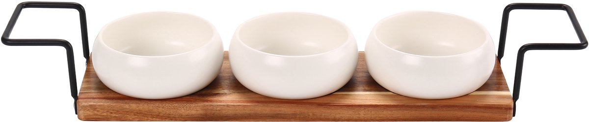 Cheffinger Snackschalen Set - 4-delig - Bamboe - Zwart