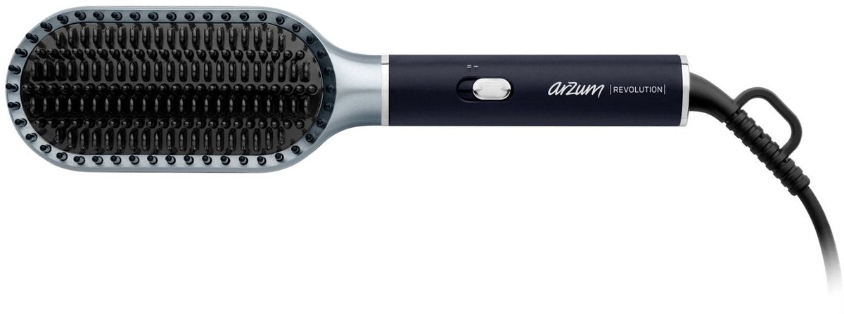 Arzum Revolution AR5158 - Stijlborstel - Zilver/Zwart - Keramische Borstel met Argan en Toermalijn Coating - 160-210°C - 50W