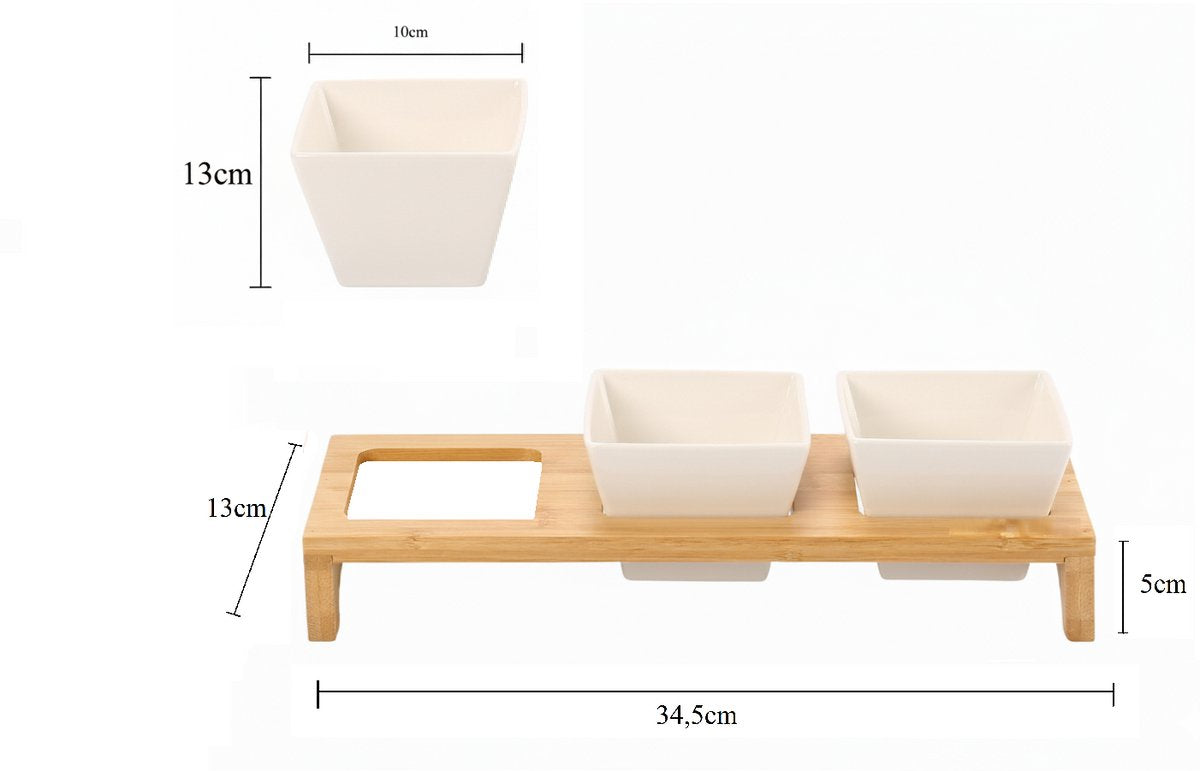 Cheffinger Snackschalen Set - 4-delig - Bamboe