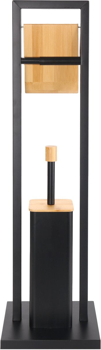 Cheffinger Badkamerset - 2-in-1 - WC-Borstel en Toiletrolhouder - Zwart