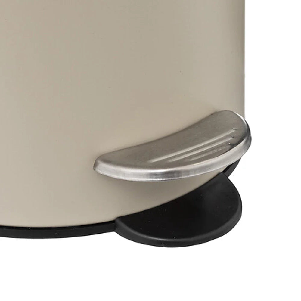 5Five Prullenbak - Kleine Pedaalemmer - Beige - 3L - Badkamer/Toilet