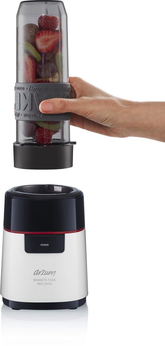 Arzum Shake 'n Take Neo Maxi Blender AR1174-0200 | Wit - 500W - 1000ML kan - 570ML drinkfles