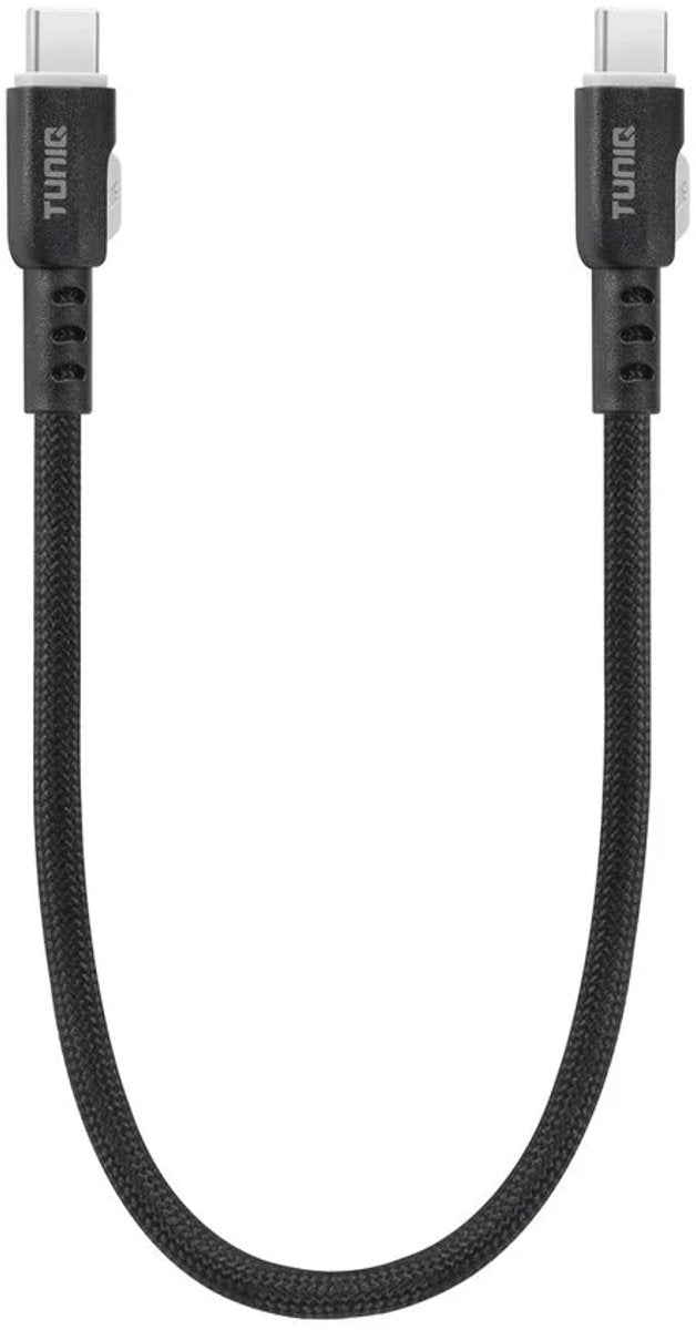 TUNIQ USB-C naar USB-C Kabel - 30cm - Snelle Oplaadkabel - Zwart