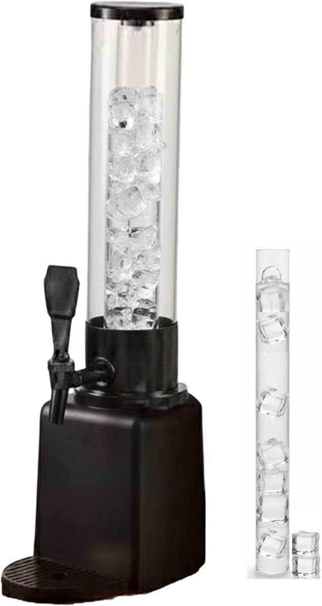 Cheffinger Drankdispenser met IJsblokjesreservoir en Tapkraan - 3L - Voor Frisdrank, Water, Sap en Cocktails - Perfect voor Feestjes en BBQ’s