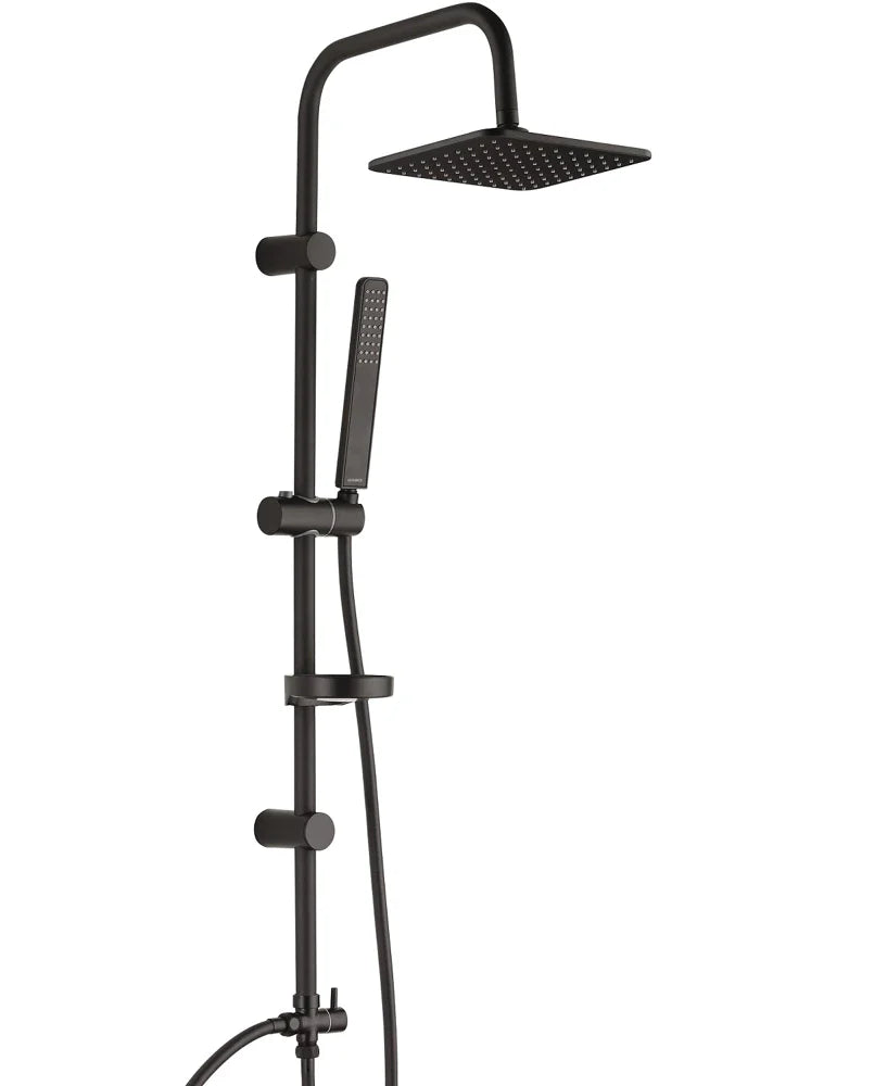 Kuchinox Doucheset Ares - Regendouche - Mat Zwart - Verstelbaar - Compleet met Zeepbakje