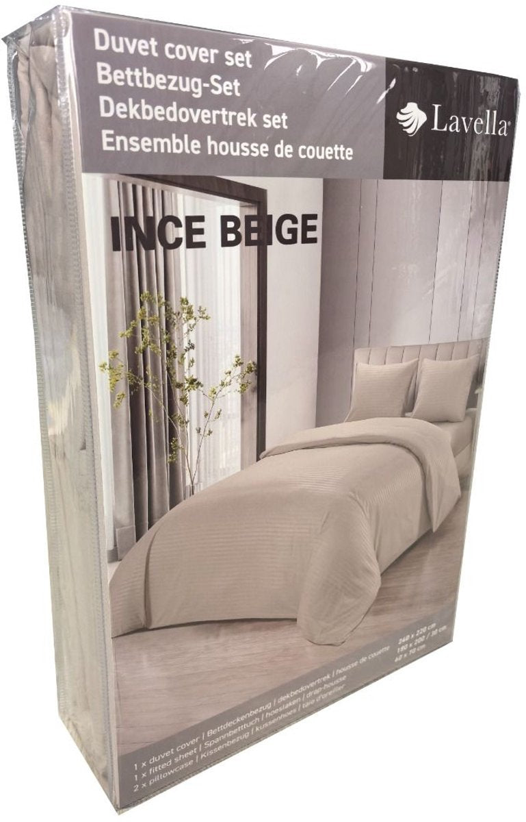 Lavella Ince Dekbedovertrek Set 4-delig - Beige - 240x220cm