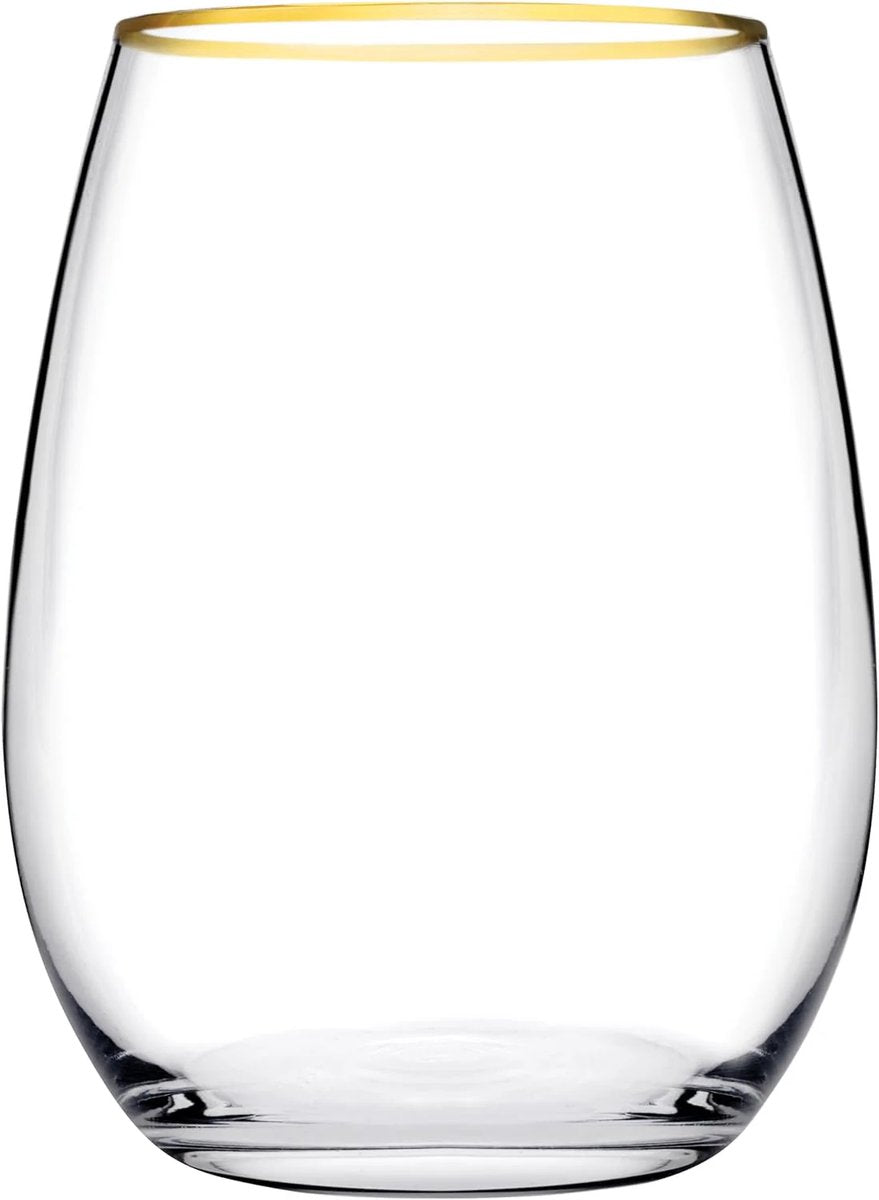 Glozini Drinkglazen met Gouden Rand - Set van 6 - 300ml - Waterglas