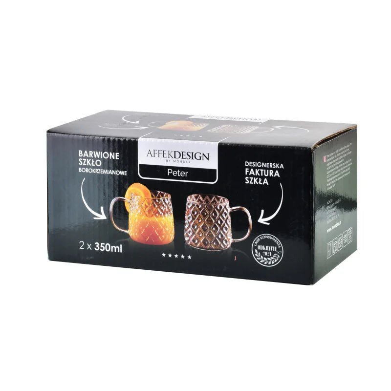 Affekdesign Vintage Glasbecher - 350 - 2er Set - Saftgläser - Teeglas