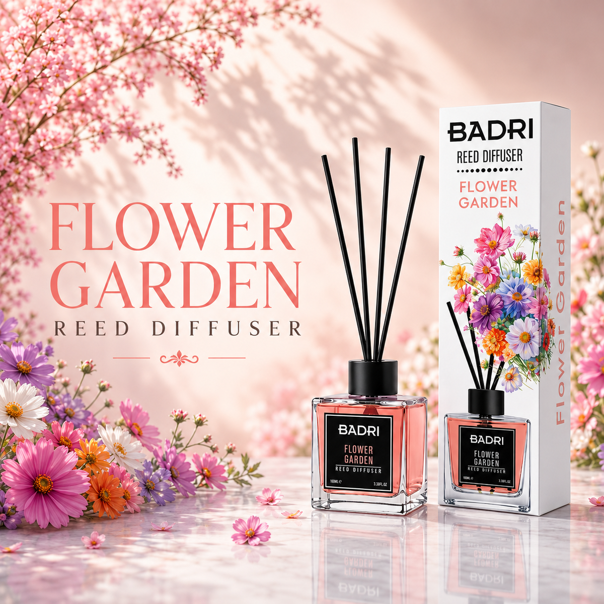 BADRI Geurstokjes Flower Garden 100ML geurstokjes productafbeelding 2