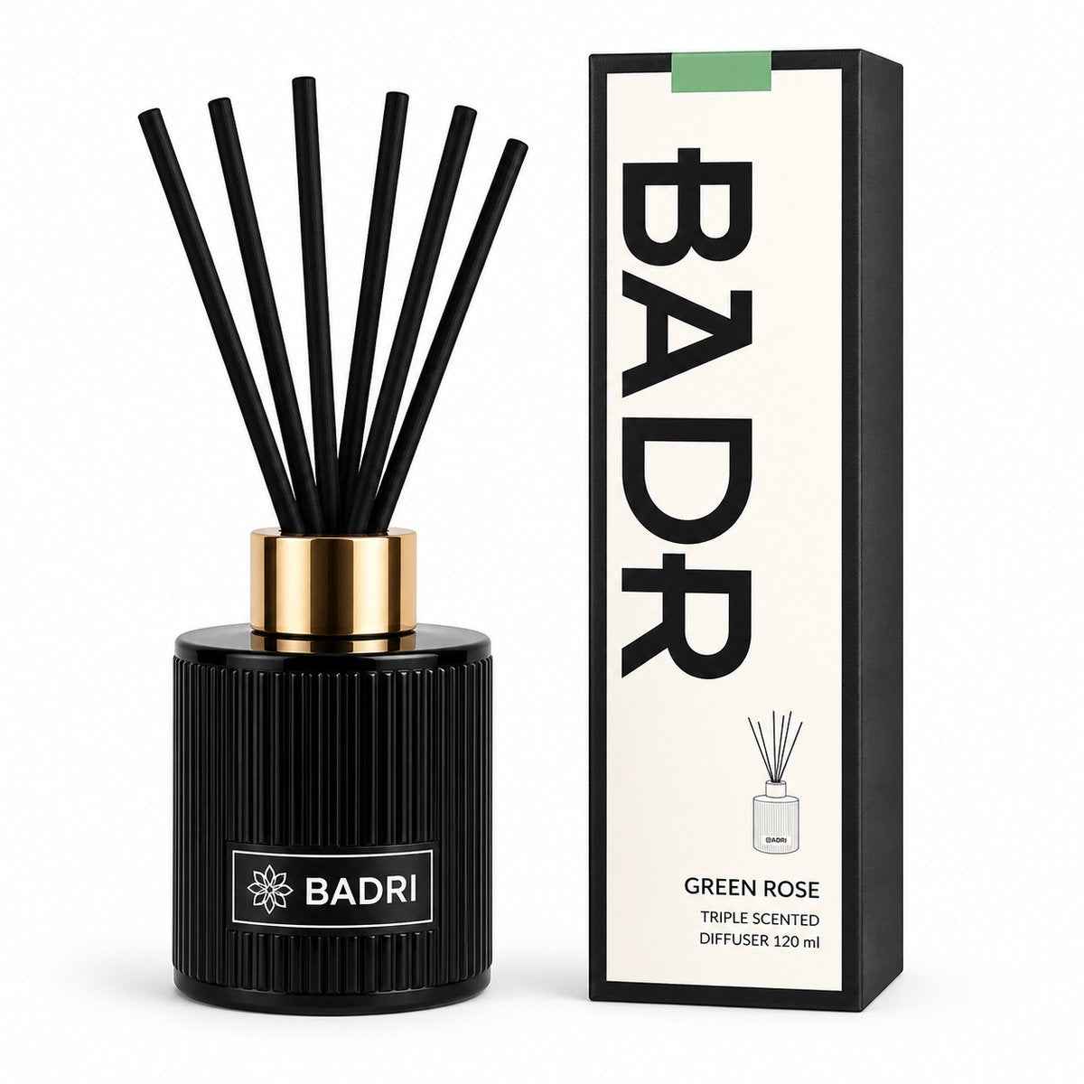 BADRI Geurstokjes Green Rose 120ML geurstokjes