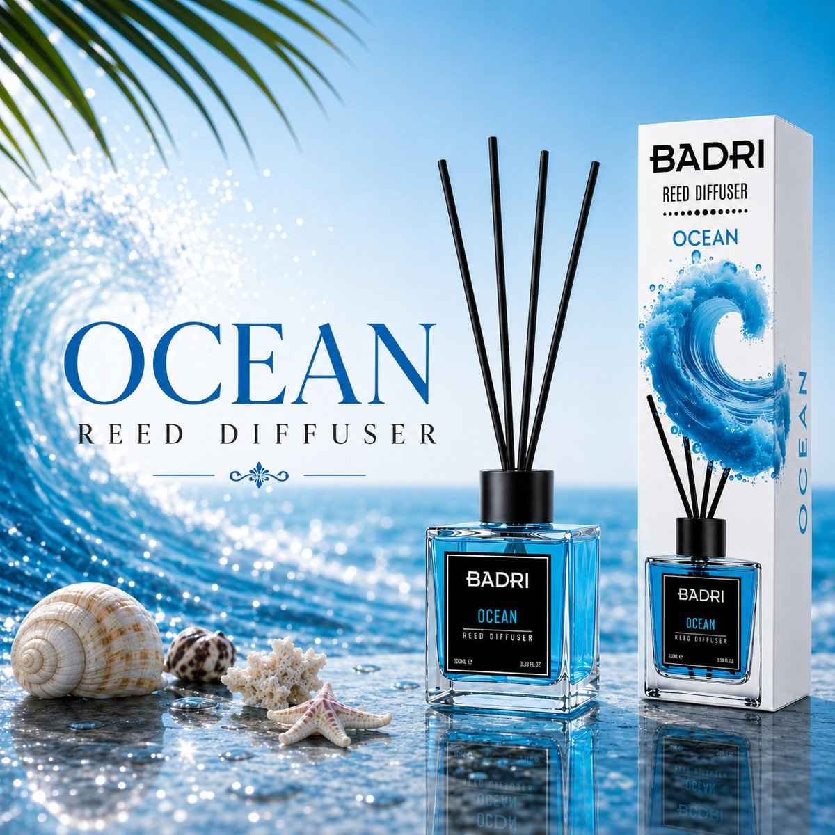 BADRI Geurstokjes Ocean 100ML geurstokjes productafbeelding 2