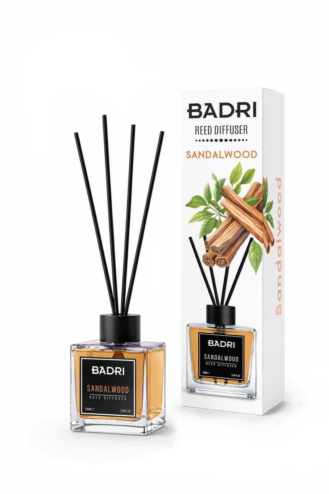 BADRI Geurstokjes Sandalwood 100ML geurstokjes